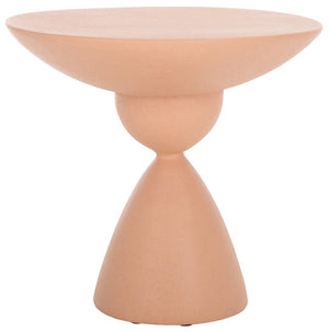 Safavieh Atley Sculptural Accent Table - Elegant Drum Design With Hourglass Base For Contemporary Spaces Terracotta ACC2815C