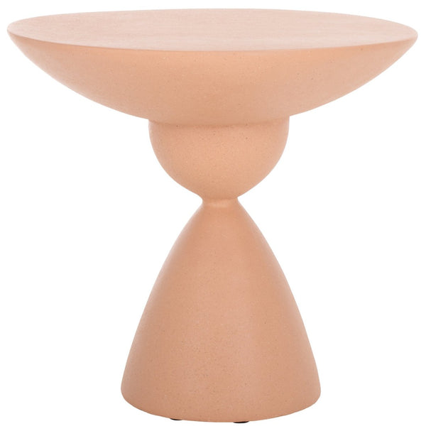 Safavieh Atley Sculptural Accent Table - Elegant Drum Design With Hourglass Base For Contemporary Spaces Terracotta ACC2815C