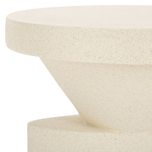 Safavieh Malix Accent Table - Modern White Geometric Design With Sculptural Flair For Stylish Home Décor White Magnesium Oxide Acc2817a