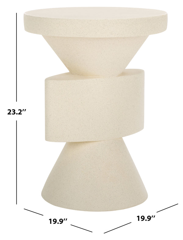 Safavieh Malix Accent Table - Modern White Geometric Design With Sculptural Flair For Stylish Home Décor White Magnesium Oxide Acc2817a