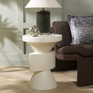 Safavieh Malix Accent Table - Modern White Geometric Design With Sculptural Flair For Stylish Home Décor White Magnesium Oxide Acc2817a