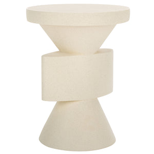 Safavieh Malix Accent Table - Modern White Geometric Design With Sculptural Flair For Stylish Home Décor White Magnesium Oxide Acc2817a