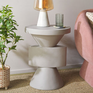 Safavieh Malix Accent Table - Sculptural Modern Design With Geometric Form For Stylish Living Spaces And Functionality Grey ACC2817B