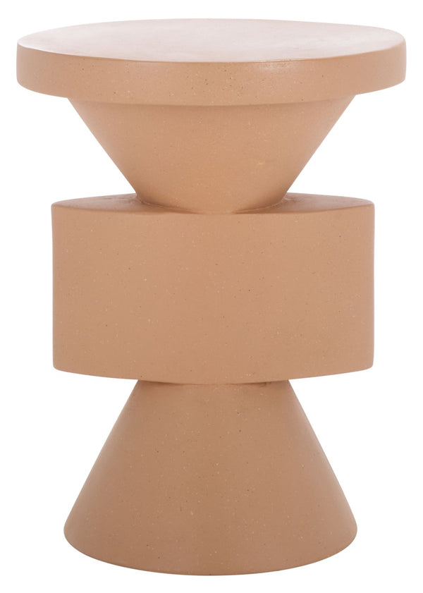 Safavieh Malix Accent Table - Sculptural Modern Design With Geometric Form For Stylish Living Spaces And Functionality Terracotta ACC2817C