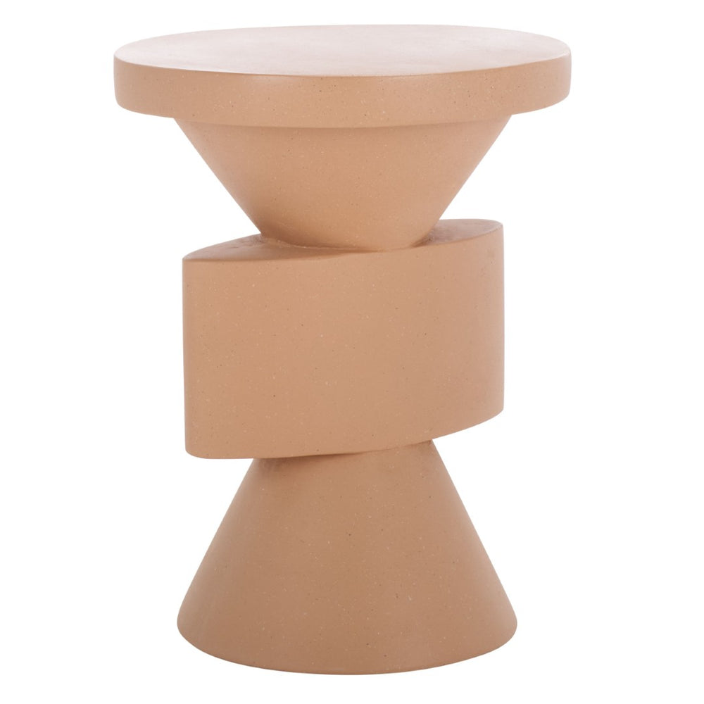 Safavieh Malix Accent Table - Sculptural Modern Design With Geometric Form For Stylish Living Spaces And Functionality Terracotta ACC2817C