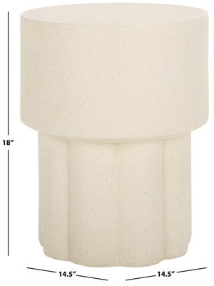 Safavieh Eldrick Accent Table - Sculptural Elegance With Fluted Detail For Contemporary Home Decor Showcase White Magnesium Oxide Acc2822a