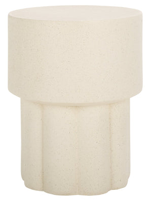 Safavieh Eldrick Accent Table - Sculptural Elegance With Fluted Detail For Contemporary Home Decor Showcase White Magnesium Oxide Acc2822a