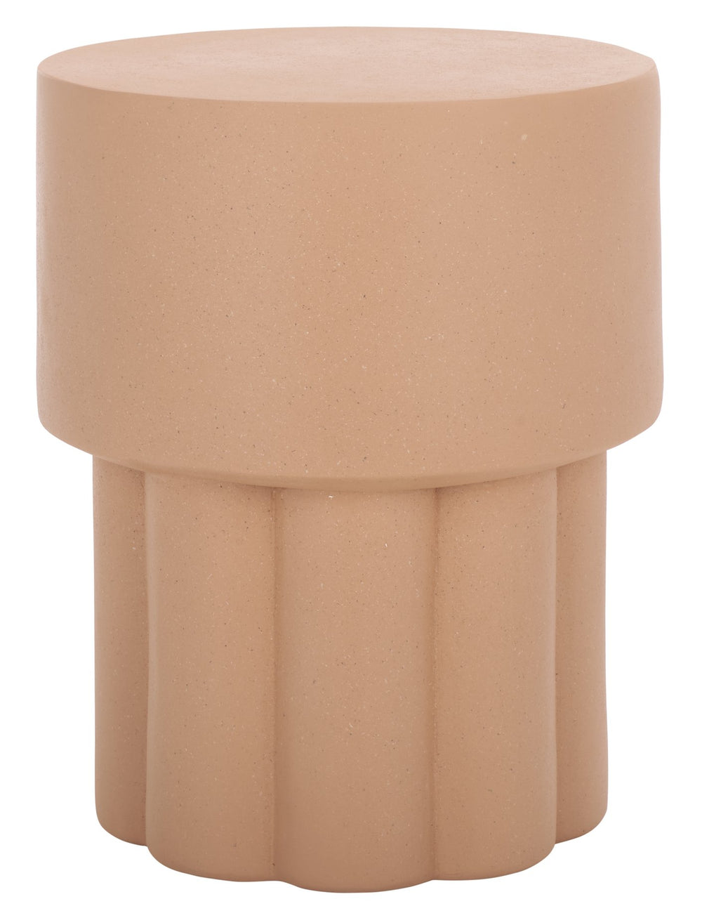 Safavieh Eldrick Accent Table - Sculptural Elegance With Fluted Detail For Contemporary Home Decor Showcase Terracotta Magnesium Oxide Acc2822c