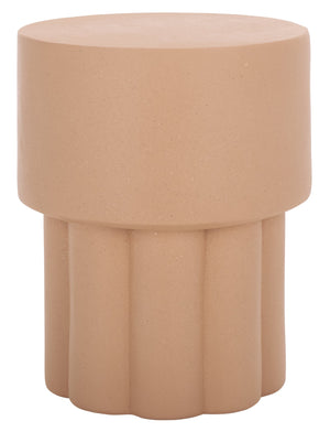 Safavieh Eldrick Accent Table - Sculptural Elegance With Fluted Detail For Contemporary Home Decor Showcase Terracotta Magnesium Oxide Acc2822c