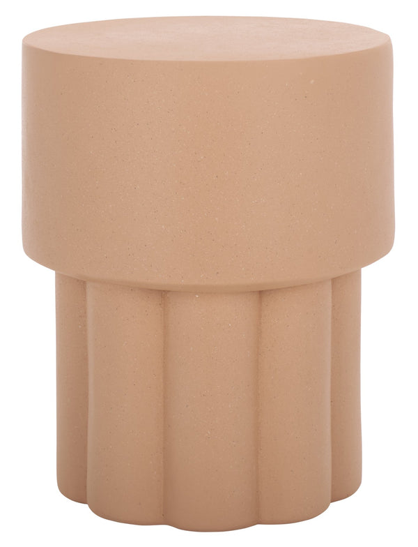 Safavieh Eldrick Accent Table - Sculptural Elegance With Fluted Detail For Contemporary Home Decor Showcase Terracotta Magnesium Oxide Acc2822c