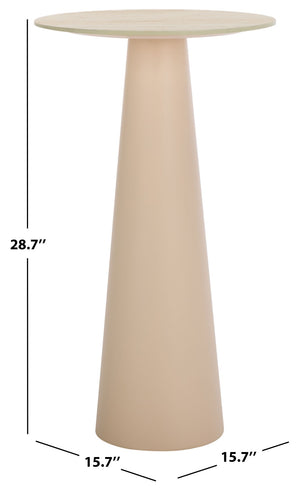 Safavieh Nurem Sculptural Tall Ceramic Side Table - Modern Minimalist Design In Beige For Stylish Living Spaces ACC2900A