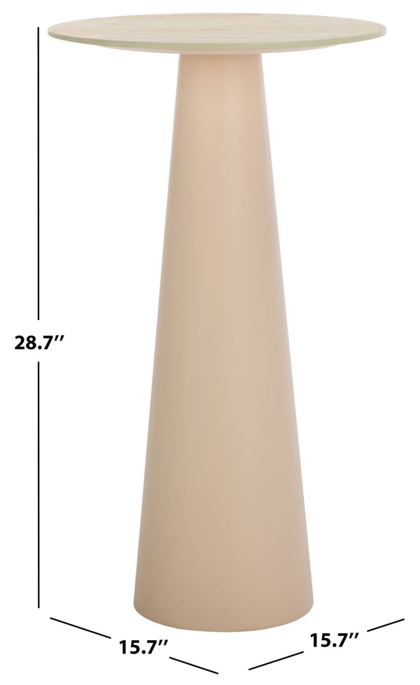 Safavieh Nurem Sculptural Tall Ceramic Side Table - Modern Minimalist Design In Beige For Stylish Living Spaces ACC2900A