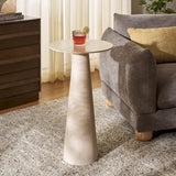 Safavieh Nurem Tall Ceramic Side Table Beige Ceramic / Beige  ACC2900A