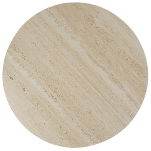 Safavieh Kielh Elegant Beige Ceramic Side Table - Sculptural Design With Round Top & Metallic Base Accent Beige Ceramic ,Beige Ceramic ,Iron Acc2902a