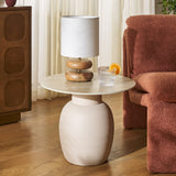 Safavieh Kielh Short Ceramic Side Table Beige Ceramic / Beige  ACC2903A