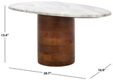 Safavieh Mono Large Marble Side Table  Off White Marble / Walnut ACC2906A