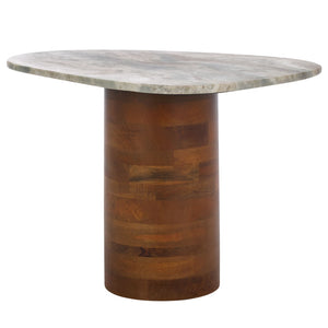 Safavieh Mono Sculptural Medium Marble Side Table – Unique Off-White Top & Solid Mango Wood Base Design ACC2907A