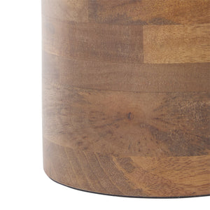 Safavieh Mono Small Marble Side Table - Off-white Top With Walnut Pedestal For Stunning Home Decor Accent Off White Marble ,Walnut Marble ,Mango Wood Base Acc2908a