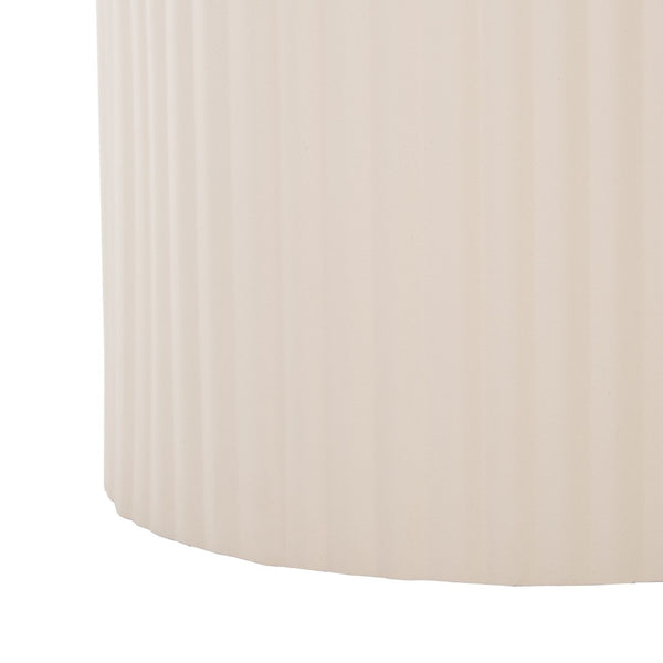 Safavieh Mtp Large Ceramic Side Table - Sculptural Beige Accent With Ribbed Metallic Base For Modern Spaces ACC2909A