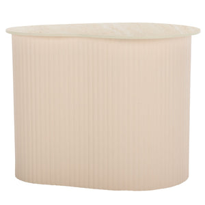 Safavieh Mtp Small Ceramic Side Table: Sculptural Beige Accent With Ribbed Base For Stylish Living Spaces ACC2911A