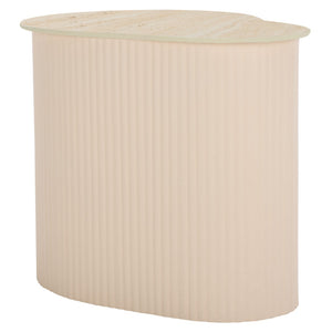 Safavieh Mtp Small Ceramic Side Table: Sculptural Beige Accent With Ribbed Base For Stylish Living Spaces ACC2911A