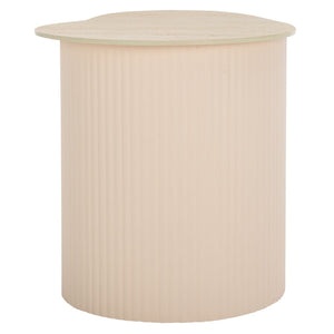 Safavieh Mtp Small Ceramic Side Table: Sculptural Beige Accent With Ribbed Base For Stylish Living Spaces ACC2911A