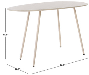 Safavieh Mint Large Ceramic Side Table - Chic Beige Design With Sculptural Curves And Tapered Metallic Legs Beige Ceramic ,Beige Ceramic ,Iron Acc2912a