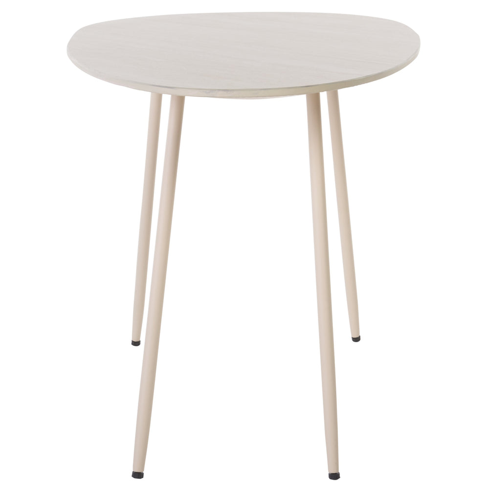 Safavieh Mint Large Ceramic Side Table - Chic Beige Design With Sculptural Curves And Tapered Metallic Legs Beige Ceramic ,Beige Ceramic ,Iron Acc2912a
