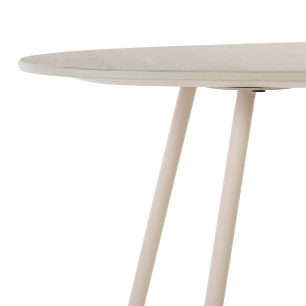 Safavieh Mint Medium Ceramic Side Table – Sleek Beige Design With Tapered Legs For Stylish Home Décor Beige Ceramic ,Beige Ceramic ,Iron Acc2913a