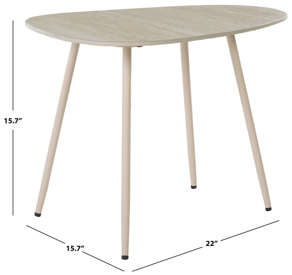 Safavieh Mint Medium Ceramic Side Table – Sleek Beige Design With Tapered Legs For Stylish Home Décor Beige Ceramic ,Beige Ceramic ,Iron Acc2913a