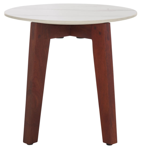 Safavieh Helley Elegant Ceramic Accent Table With Sculpted Mango Wood Base - Versatile Home Décor Piece ACC2915A