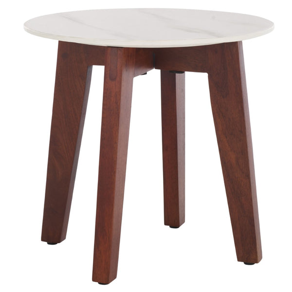 Safavieh Helley Elegant Ceramic Accent Table With Sculpted Mango Wood Base - Versatile Home Décor Piece ACC2915A