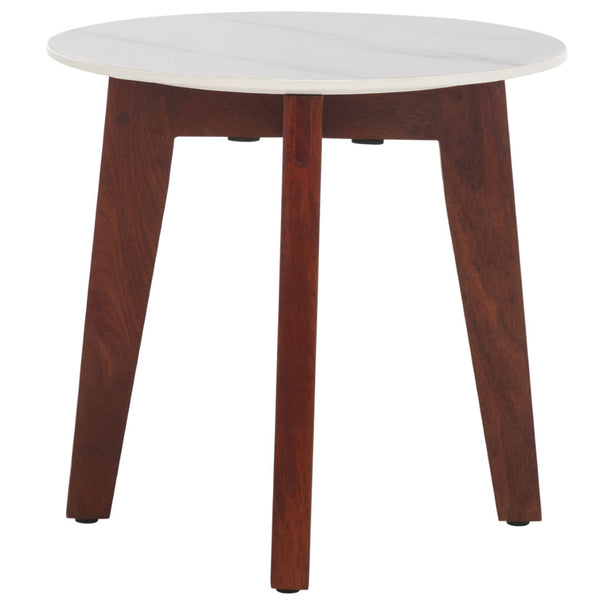 Safavieh Helley Elegant Ceramic Accent Table With Sculpted Mango Wood Base - Versatile Home Décor Piece ACC2915A