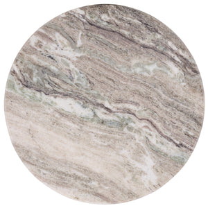Lauretta Marble Side Table With Veined Marble Top And Solid Wood Legs — Compact Elegant Accent For Living Spaces