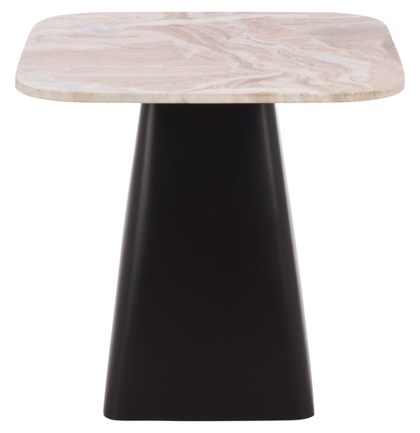 Tecia Marble Side Table With Genuine Stone Top And Iron Base — Compact Elegant Accent For Any Room