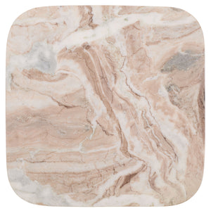 Tecia Marble Side Table With Genuine Stone Top And Iron Base — Compact Elegant Accent For Any Room