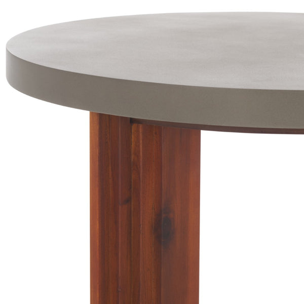 Safavieh Basilio Accent Table - Handcrafted Round Design With Textured Legs For Rustic And Modern Decor Light Grey / Natural ACC3000A