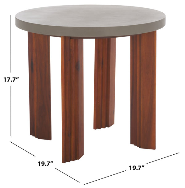 Safavieh Basilio Accent Table - Handcrafted Round Design With Textured Legs For Rustic And Modern Decor Light Grey / Natural ACC3000A