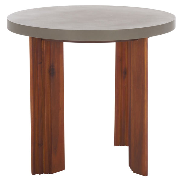 Safavieh Basilio Accent Table - Handcrafted Round Design With Textured Legs For Rustic And Modern Decor Light Grey / Natural ACC3000A
