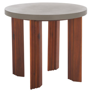 Safavieh Basilio Accent Table - Handcrafted Round Design With Textured Legs For Rustic And Modern Decor Light Grey / Natural ACC3000A