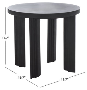 Safavieh Basilio Accent Table - Handcrafted Round Design With Textured Legs For Rustic And Modern Decor Black / Black ACC3000C