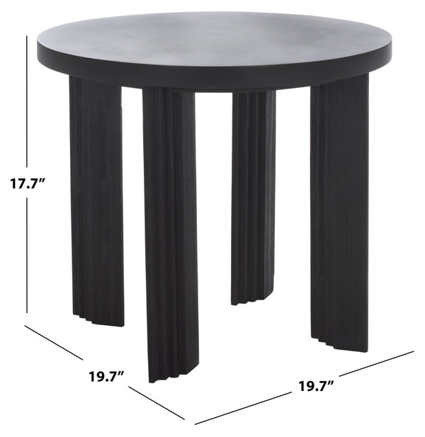 Safavieh Basilio Accent Table - Handcrafted Round Design With Textured Legs For Rustic And Modern Decor Black / Black ACC3000C