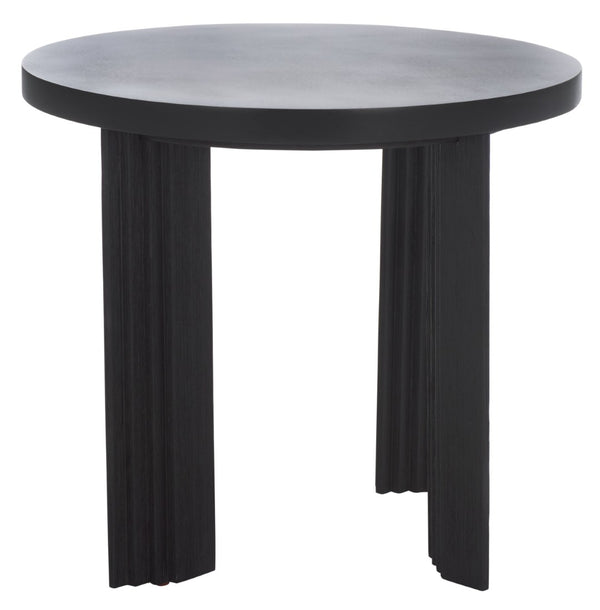 Safavieh Basilio Accent Table - Handcrafted Round Design With Textured Legs For Rustic And Modern Decor Black / Black ACC3000C