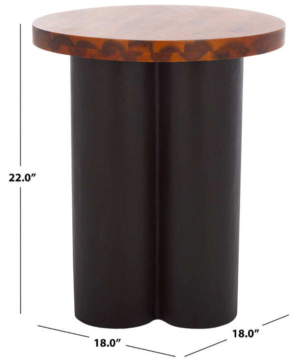 Safavieh Benvolio Accent Table: Handcrafted Acacia Wood With Sculptural Design For Modern Living Spaces Natural / Charcoal ACC3001A