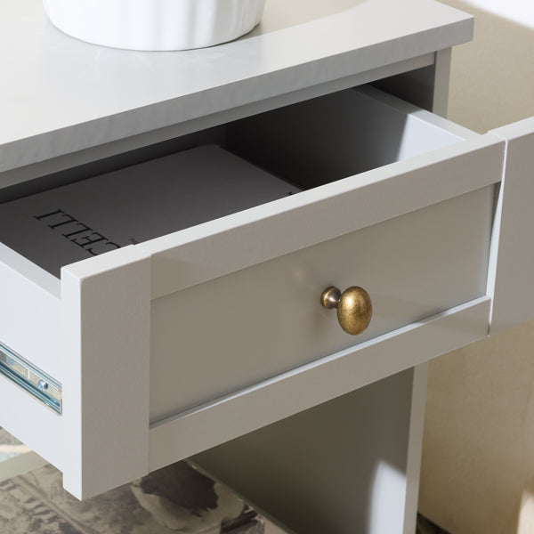 Shafa Modern Side Table With Minimalist Silhouette, Durable Mdf Build And Polished Metal Accents For Small Spaces