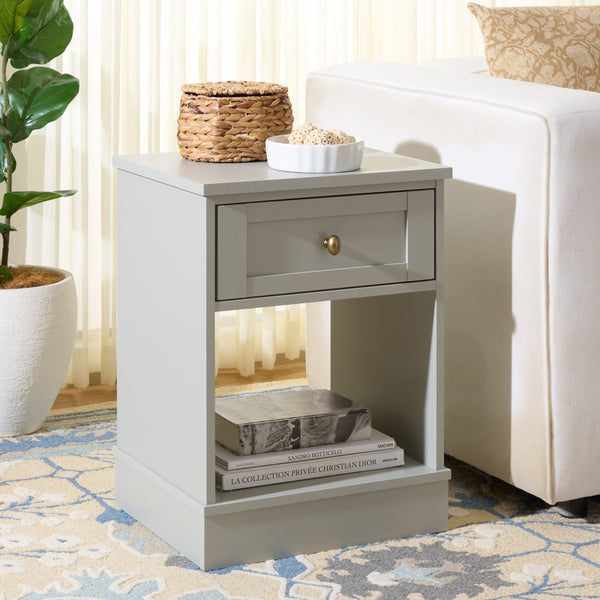 Shafa Modern Side Table With Minimalist Silhouette, Durable Mdf Build And Polished Metal Accents For Small Spaces