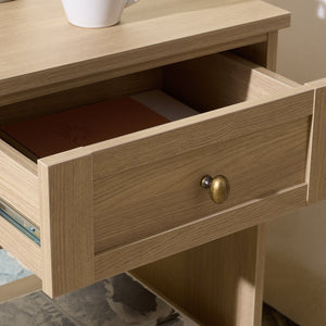 Shafa Modern Side Table With Minimalist Silhouette, Durable Mdf Build And Polished Metal Accents For Small Spaces