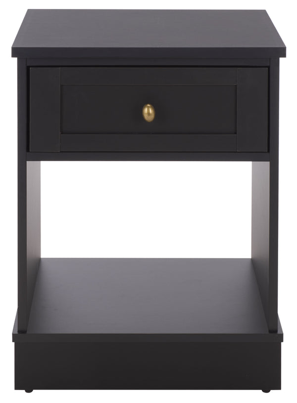 Shafa Modern Side Table With Minimalist Silhouette, Durable Mdf Build And Polished Metal Accents For Small Spaces