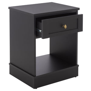 Shafa Modern Side Table With Minimalist Silhouette, Durable Mdf Build And Polished Metal Accents For Small Spaces