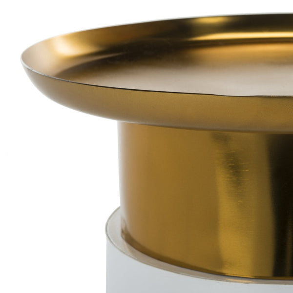Safavieh Zenith Modern Glam Tray Top Side Table - Chic White & Gold Accent For Living Room Or Bedroom Decor ACC3200A